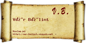 Vér Bálint névjegykártya